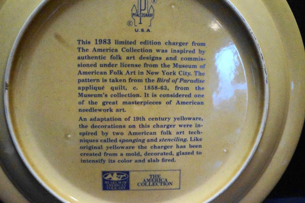 Pfaltzgraff America Dog Charger Service Plate MAFA Spongeware Stencil