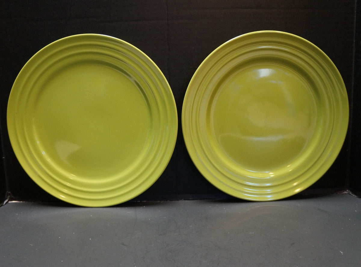 Rachael Ray Double Ridge Green Apple Dinner Plates Pair