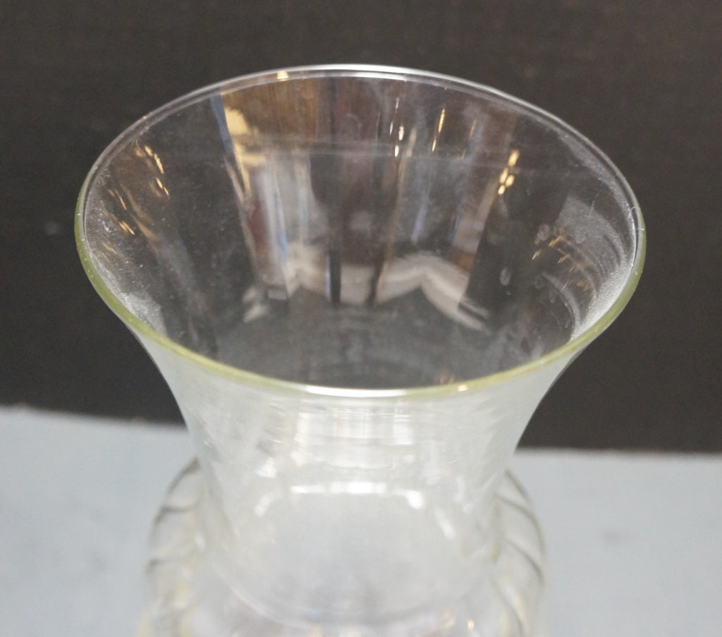 Indiana Glass Illusions Clear Spiral Optic Large Bouquet Vase