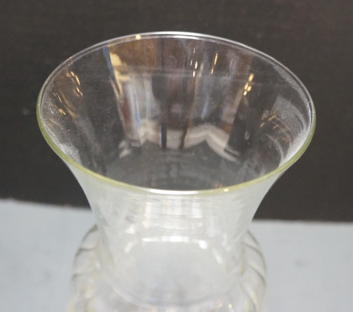 Indiana Glass Illusions Clear Spiral Optic Large Bouquet Vase