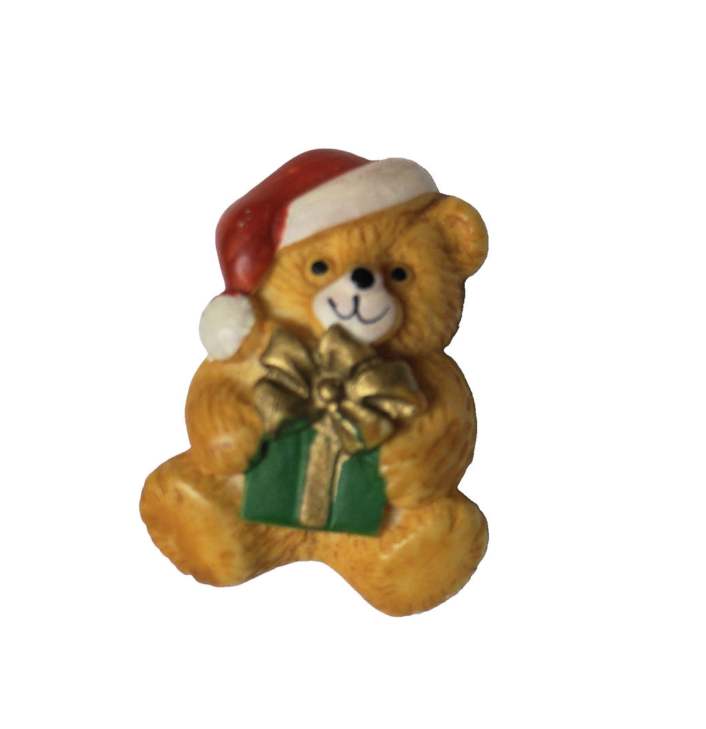 Christmas Teddy Bear Resin Pin Brooch