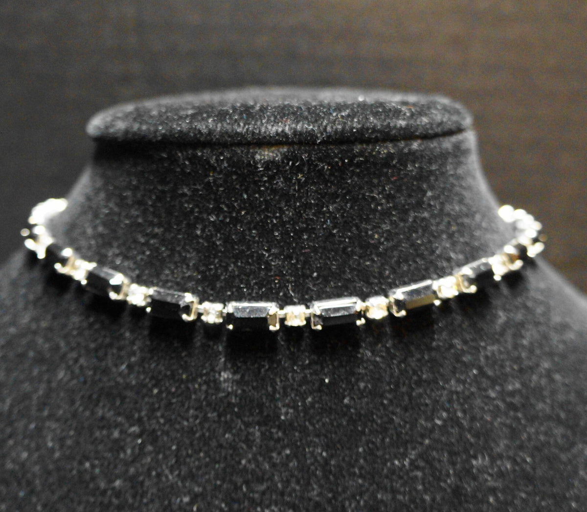 Black Clear Rhinestone Choker Necklace