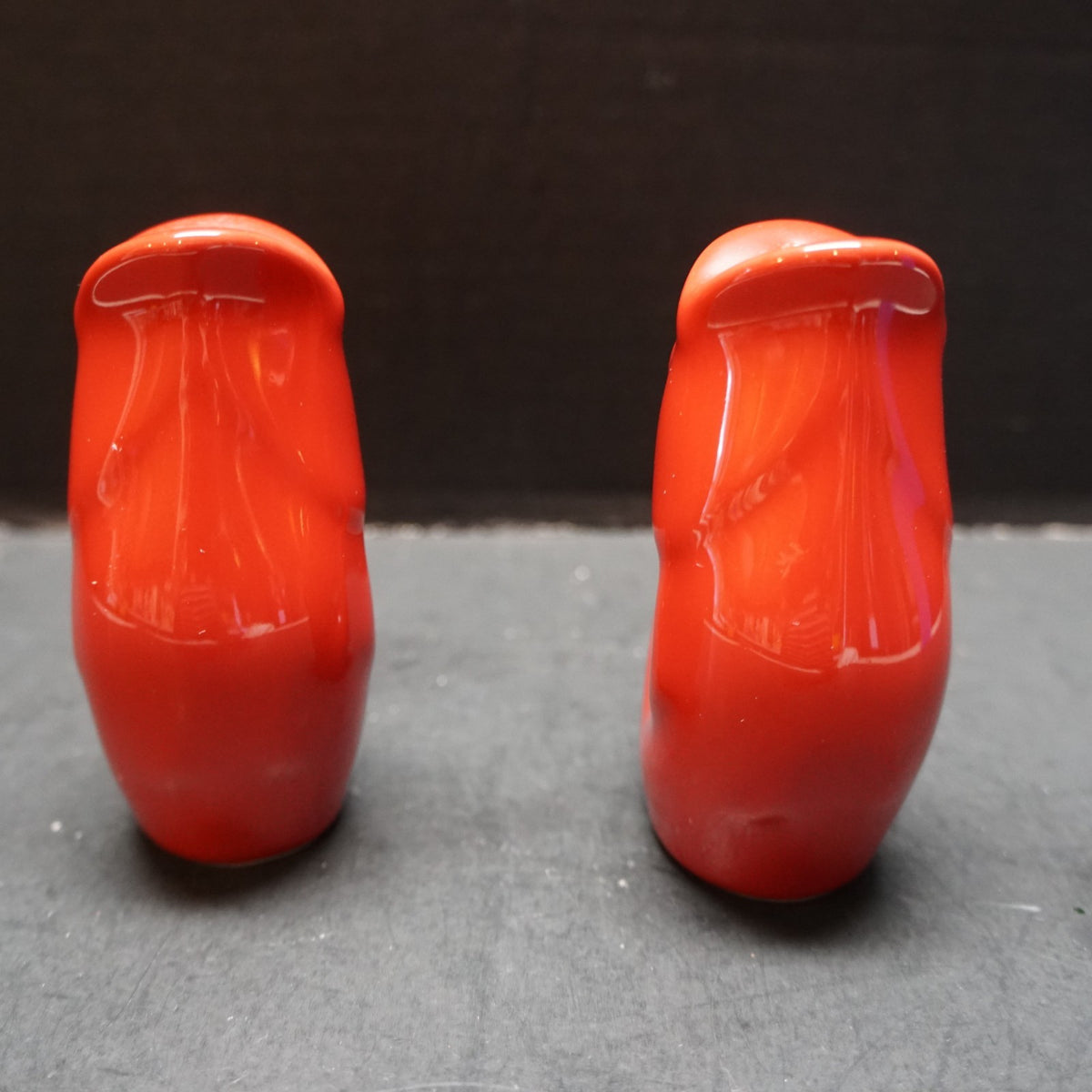 Gurgle Pot Koi Fish Red Glazed Salt Pepper Shakers