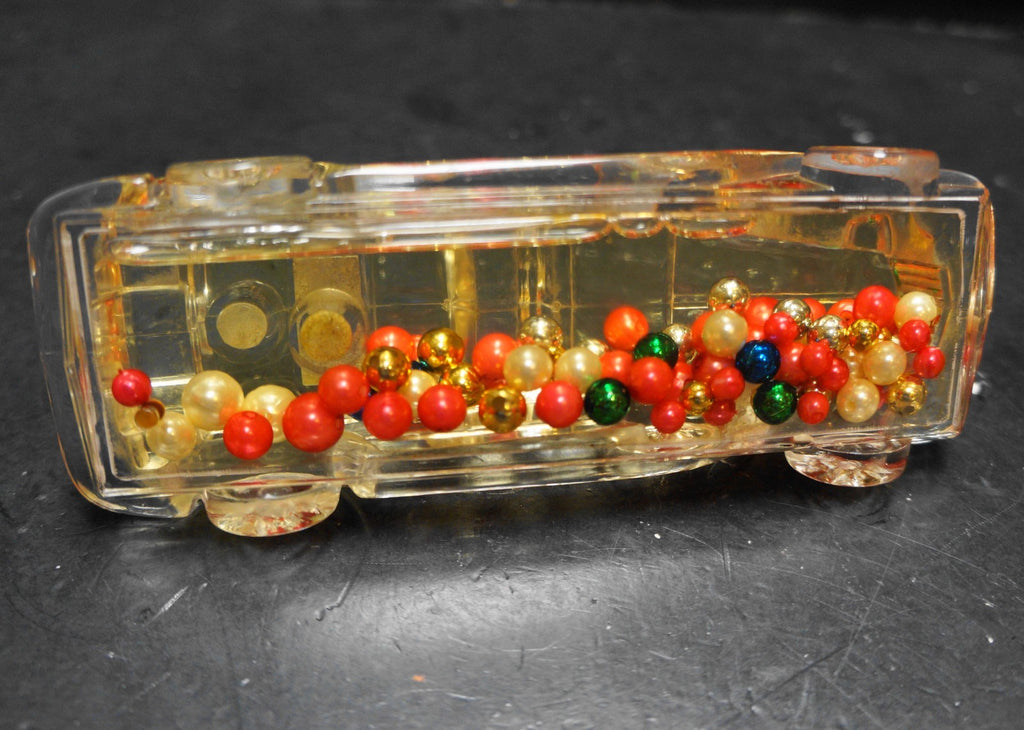 Lucite Acylic Car Pen Holder Jamaica Souvenir Colorful Balls Filled