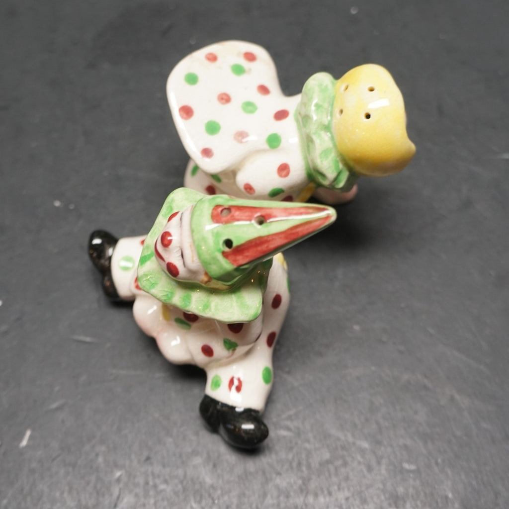 Clown Tumbling Circus Act Hand Painted Salt Pepper Shakers Japan