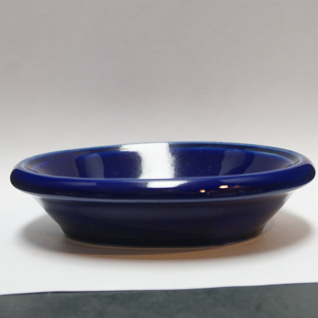 Cobalt Blue Glaze Oval Soap Dish Midcentury Marked VB