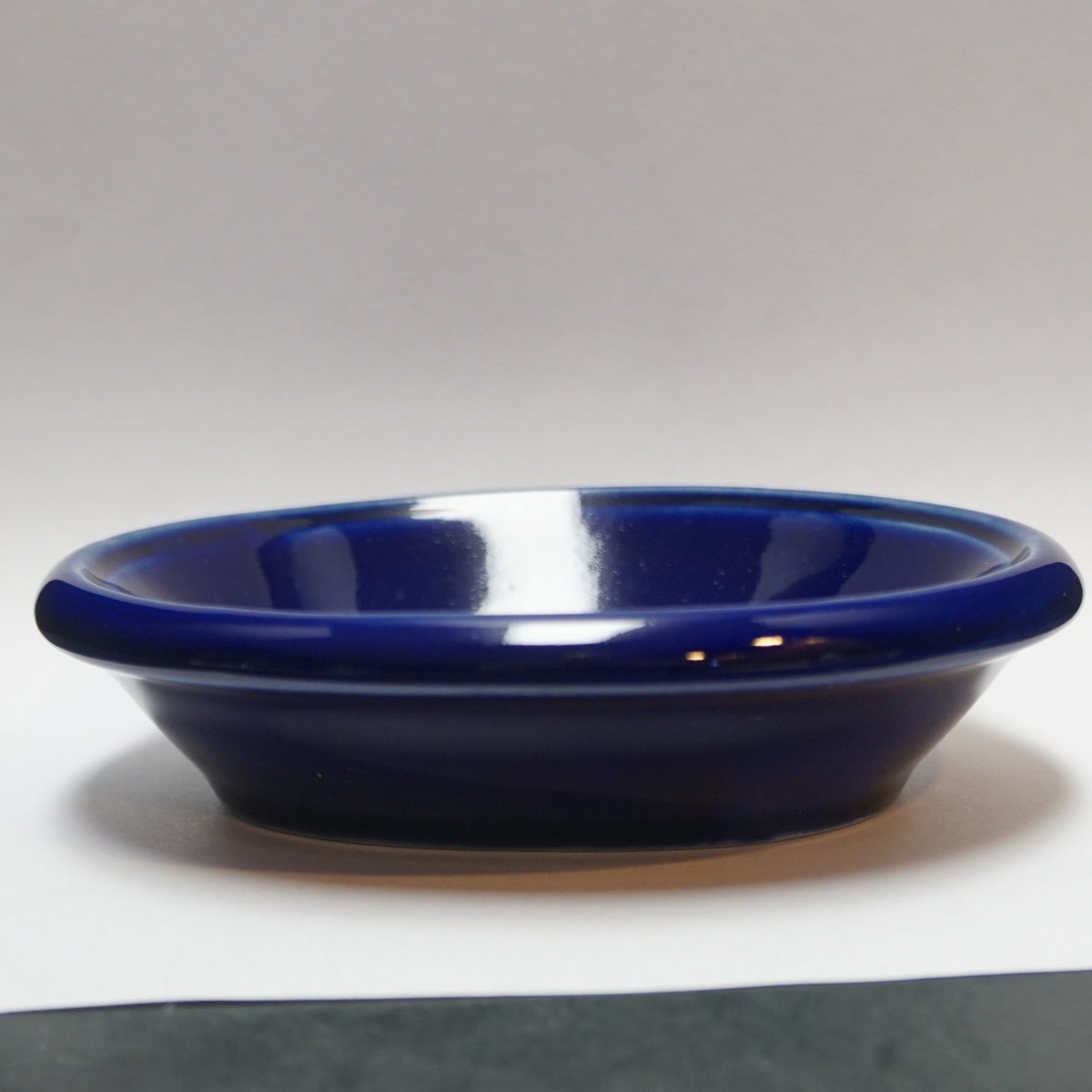 Cobalt Blue Glaze Oval Soap Dish Midcentury Marked VB