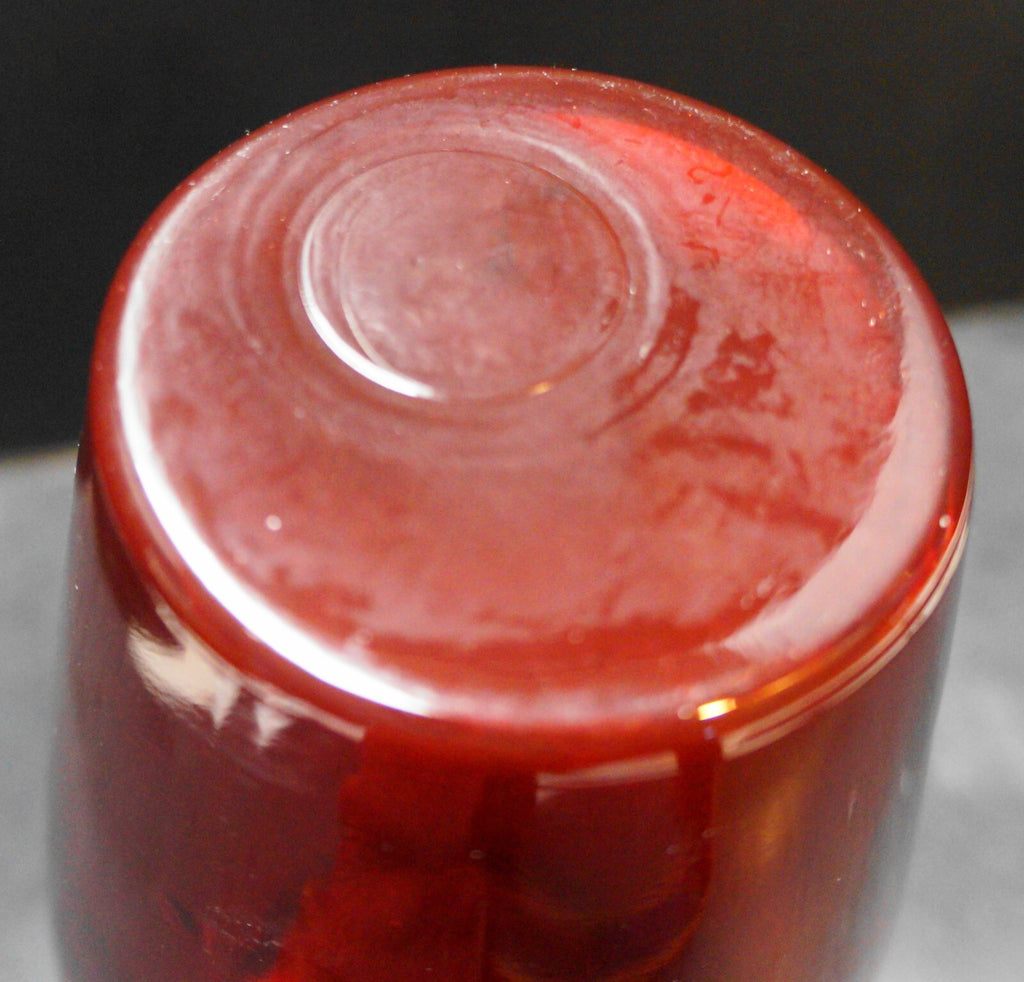 Anchor Hocking Royal Ruby Tall Scalloped Rim Optic Vase 9 IN