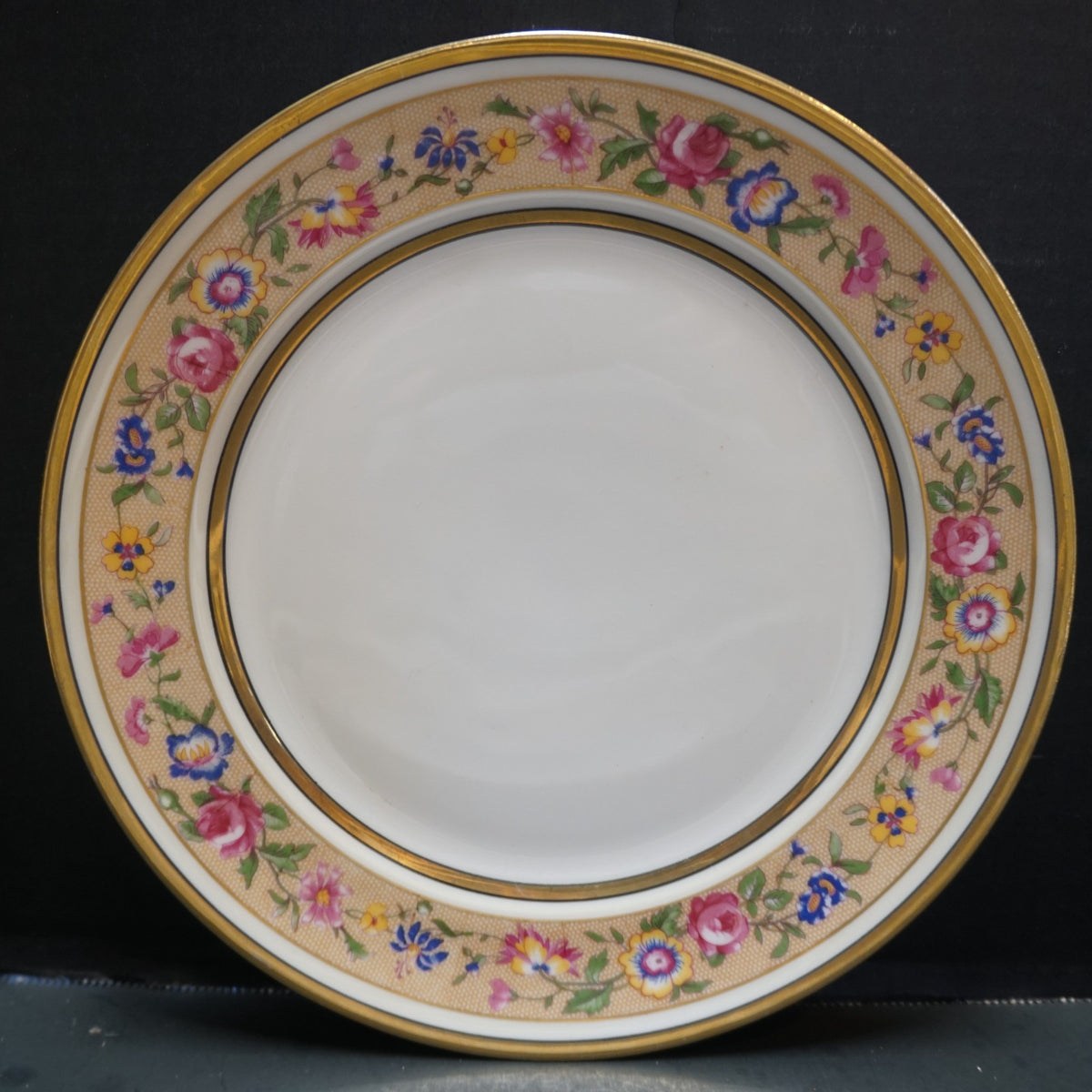 Charles Ahrenfelt Limoges France Floral Salad Plates Pair Cowell & Hubbard Co