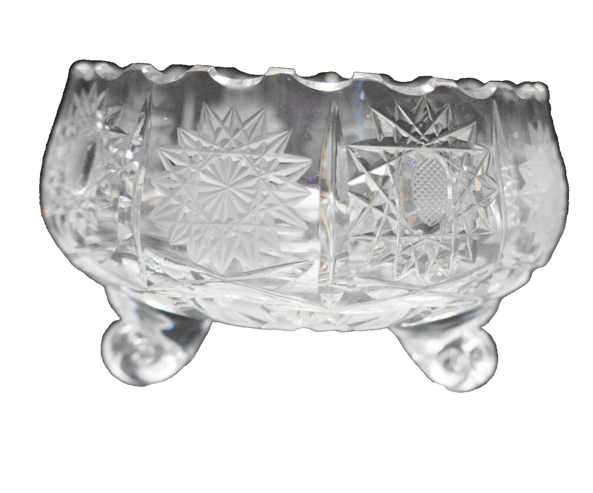 Bohemia Crystal Queen's Lace Small Bowl Three Toed