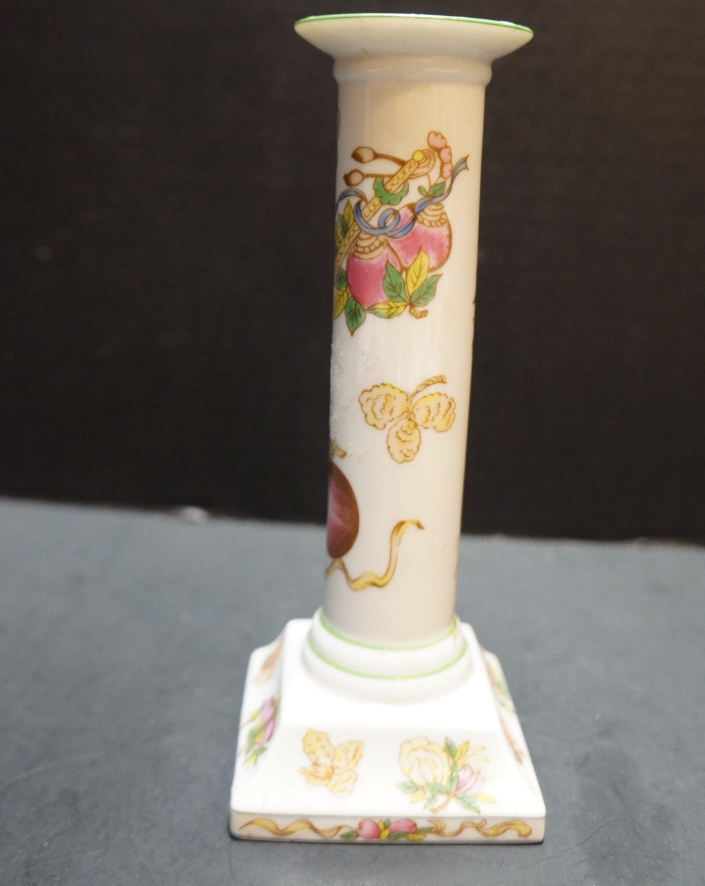 Andrea by Sadek Porcelain Fruit Decorated Candle Stick
