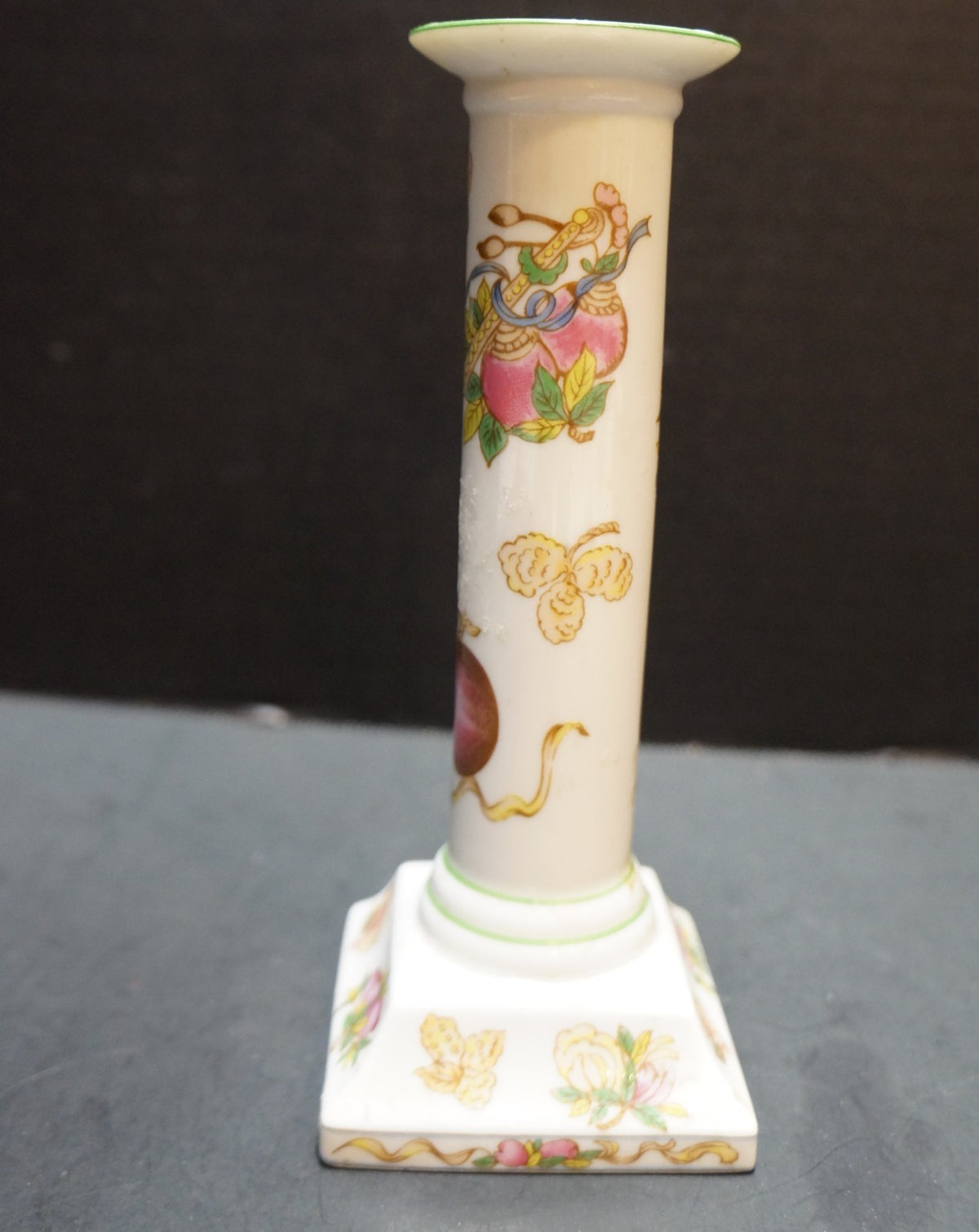 Andrea by Sadek Porcelain Fruit Decorated Candle Stick