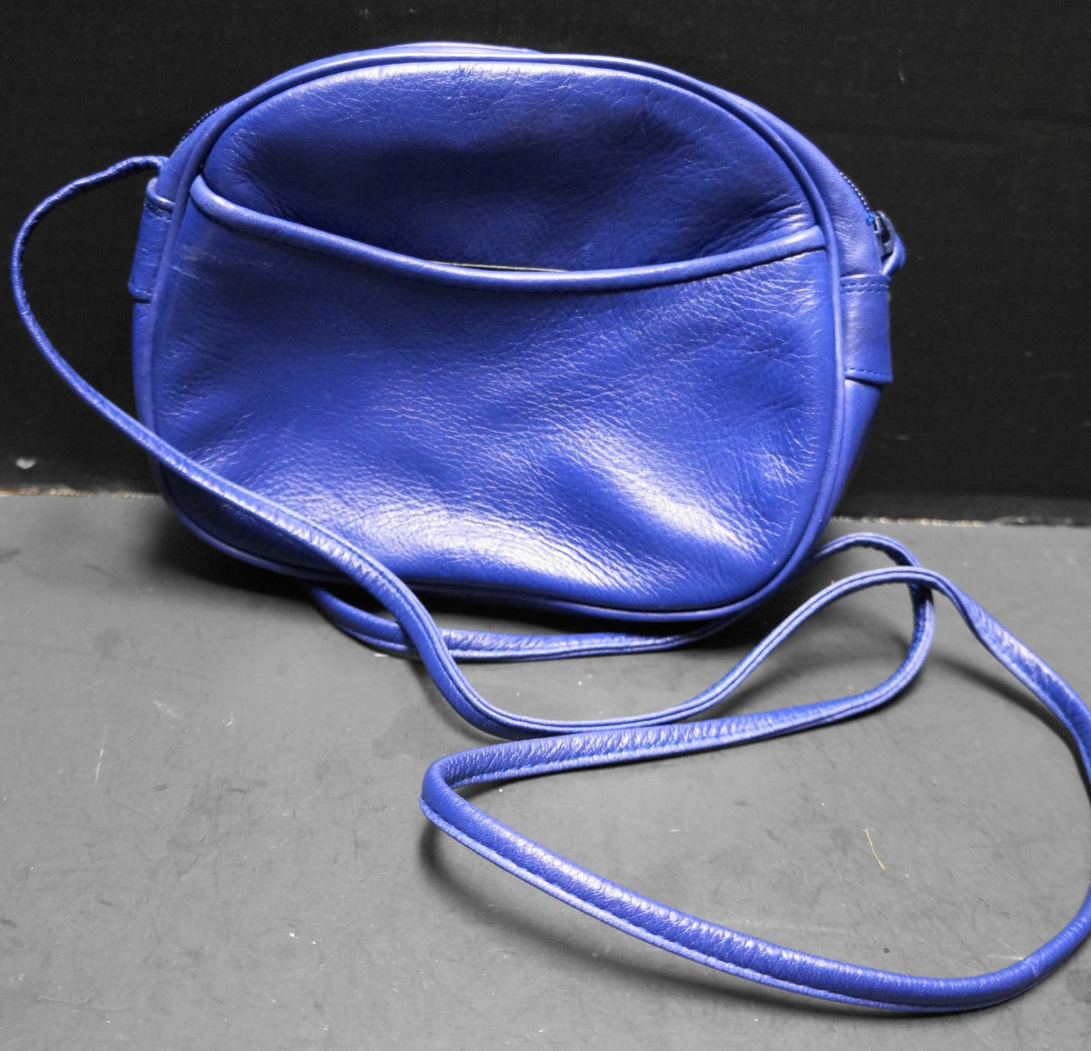 Perlina Royal Blue Leather Small Shoulder Bag Purse