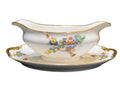 J L Hudson Vignaud Freres Limoges France Bird of Paradise Floral Gravy Boat