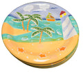 Baum Bros Style Eyes Biscayne Bay Lighthouse Palm Trees Dinner Plates Set of 4