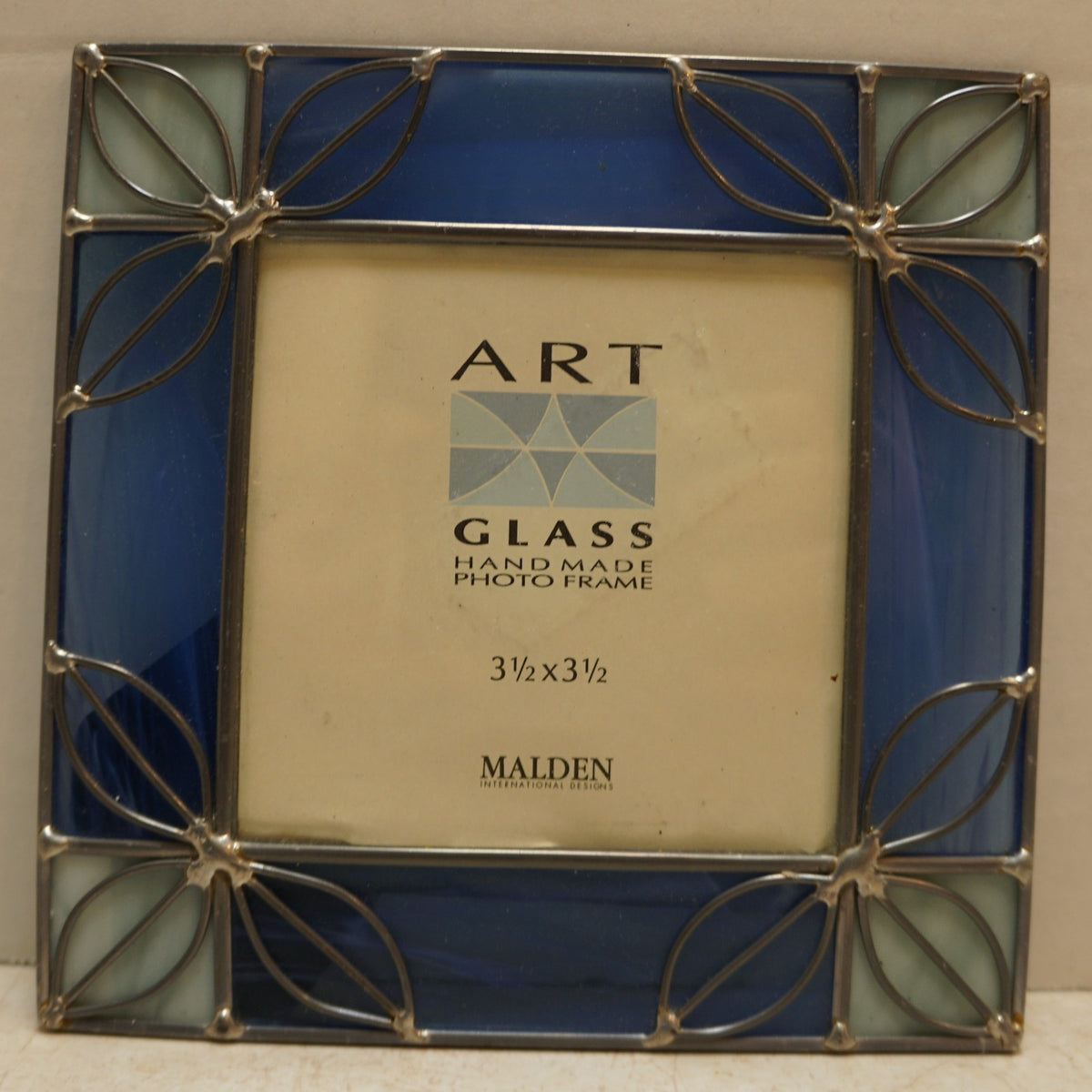 Malden Art Glass Blue Stained Glass Picture Frame