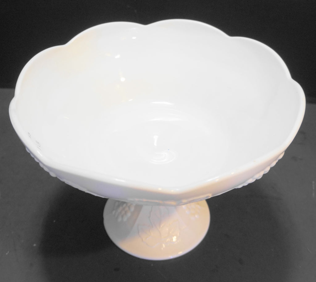 Indiana Glass Harvest Grape Milk Glass Large Compote