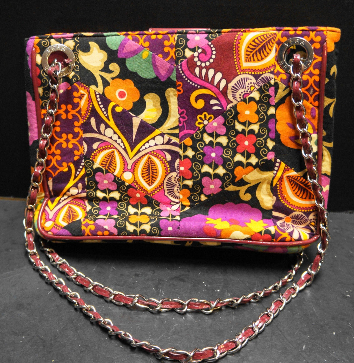 Vera Bradley Suzani Safari Sunset Patchwork Shoulder Bag Chain Strap 2011