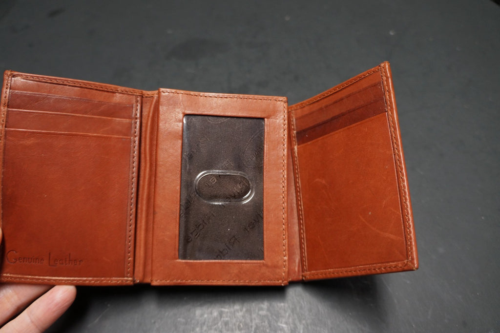 River Ridge Genuine Leather Brown Tri-Fold Wallet