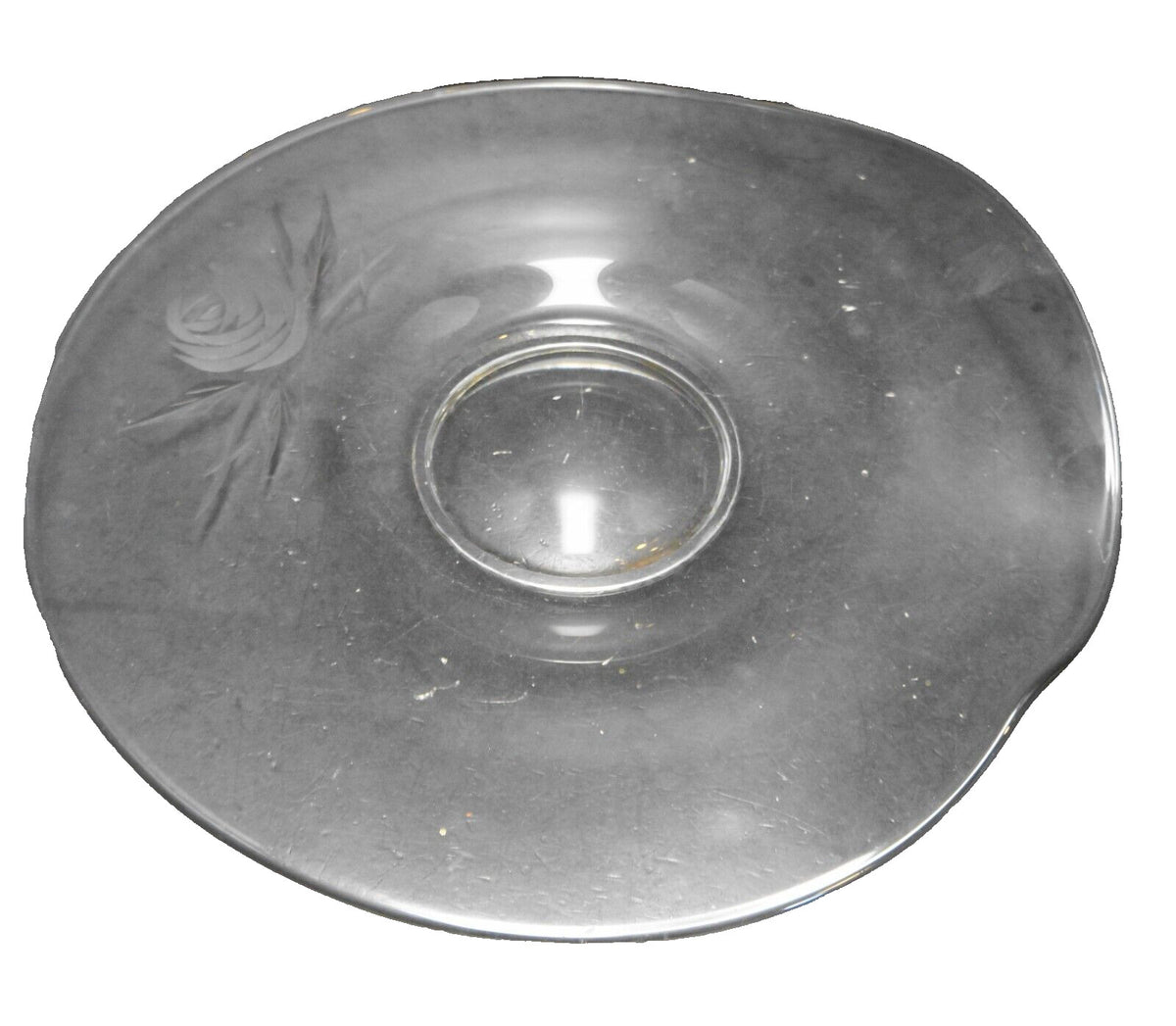 Fostoria Rose Cut Contour Torte Plate Platter 13 IN