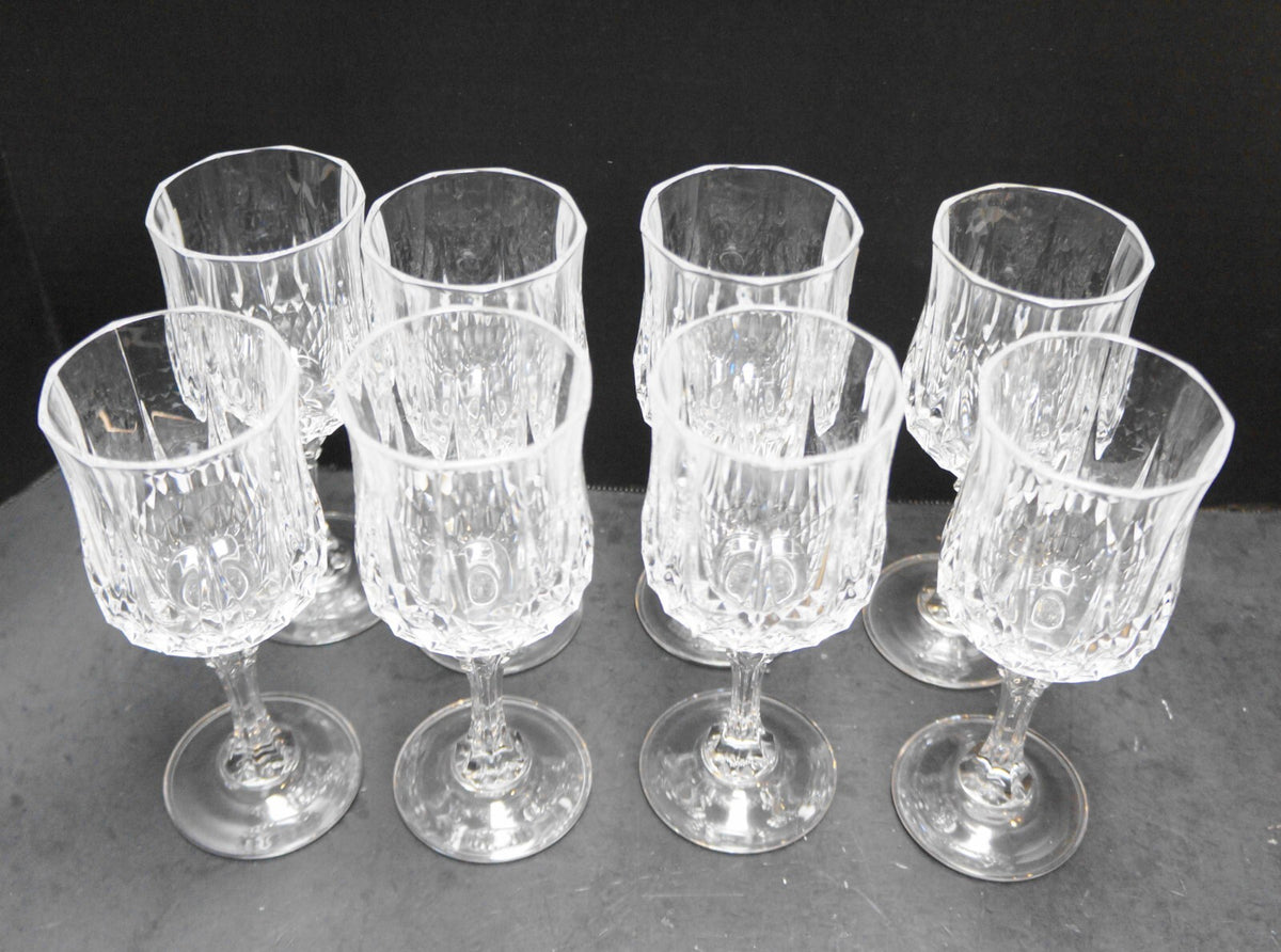 Longchamp Crystal Wine Glasses Set of 8 Cristal d/Arques France