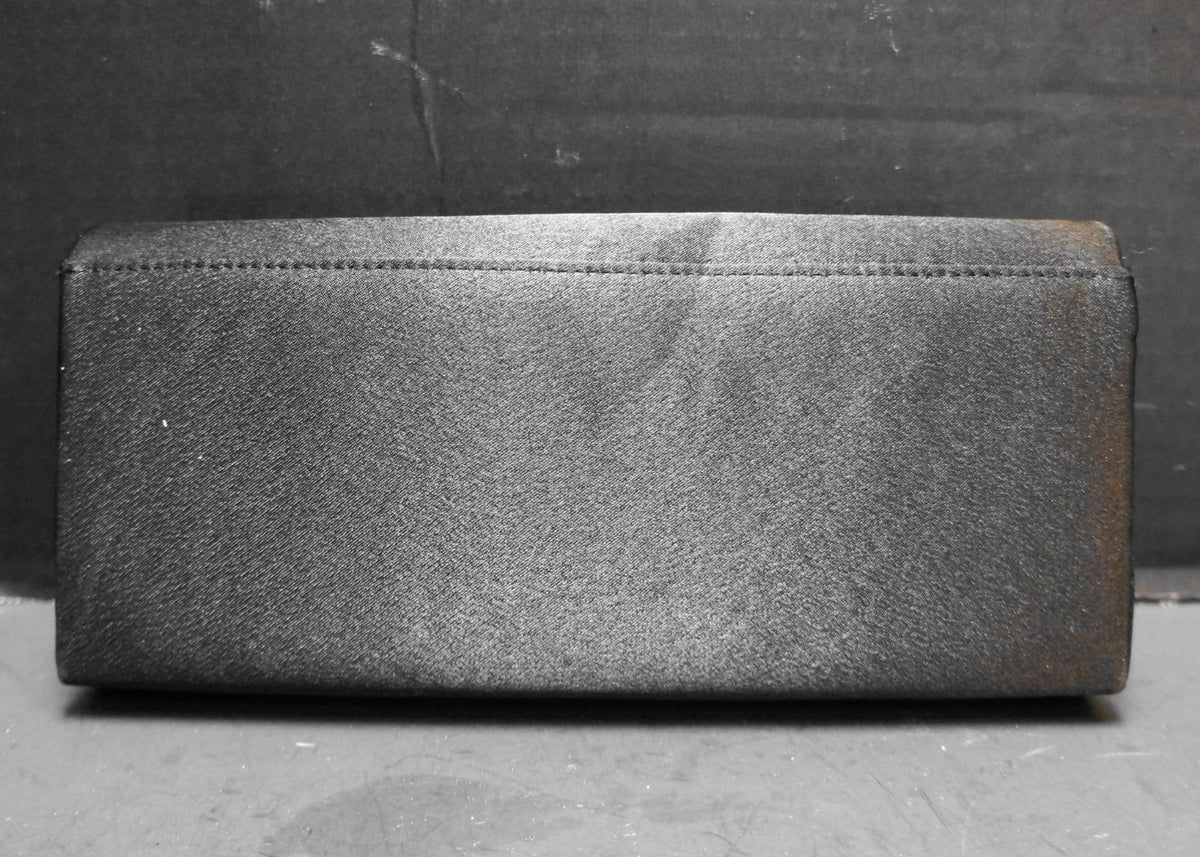 Black Satin Evening Bag Colorful Faux Rhinestones Embellished