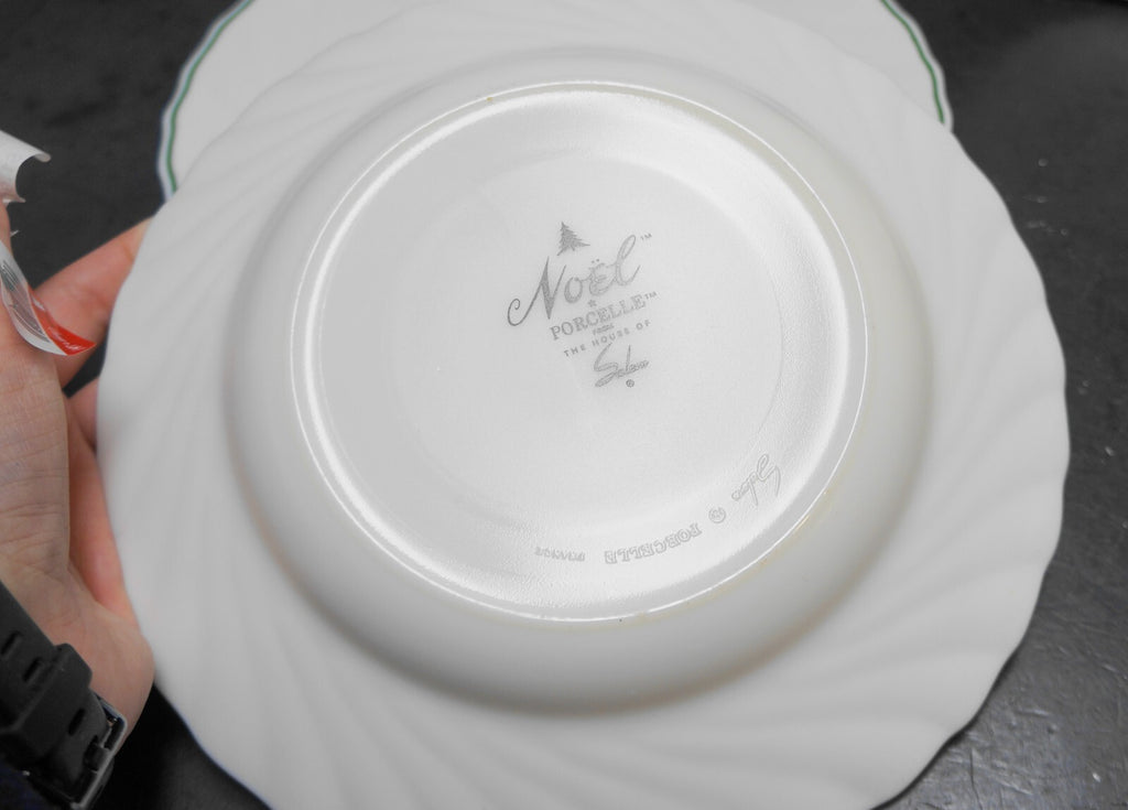 House of Salem Noel Porcelle Rimmed Soup Bowls Set of 4