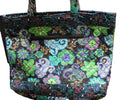 Main Street Blues Quilted Cotton Blue Purple Green Floral Print Tote Bag