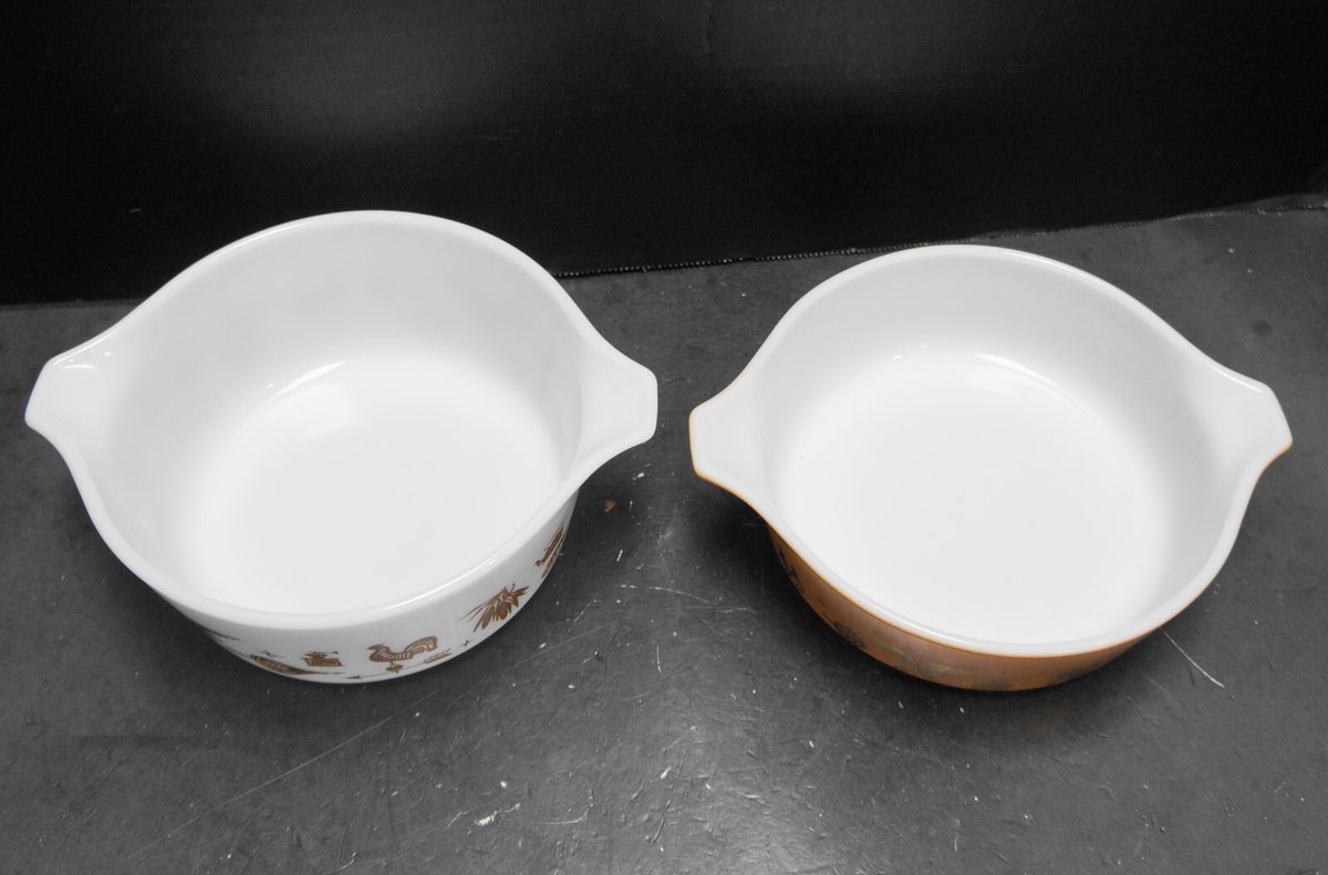 Pyrex Early American Casseroles 471 472 No Lids