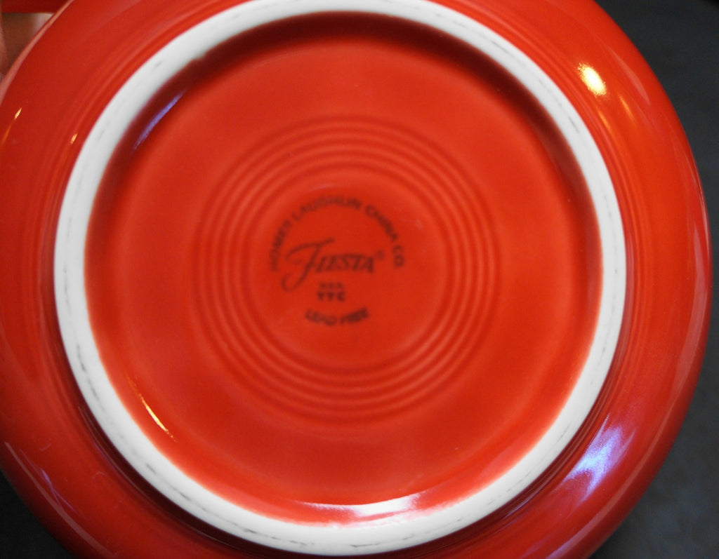 Homer Laughlin Fiesta Fiestaware Scarlet Red Round Vegetable Bowls Pair
