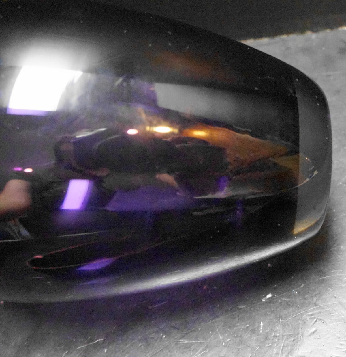 Amethyst Purple Art Glass Vase Clear Base Ground Rim