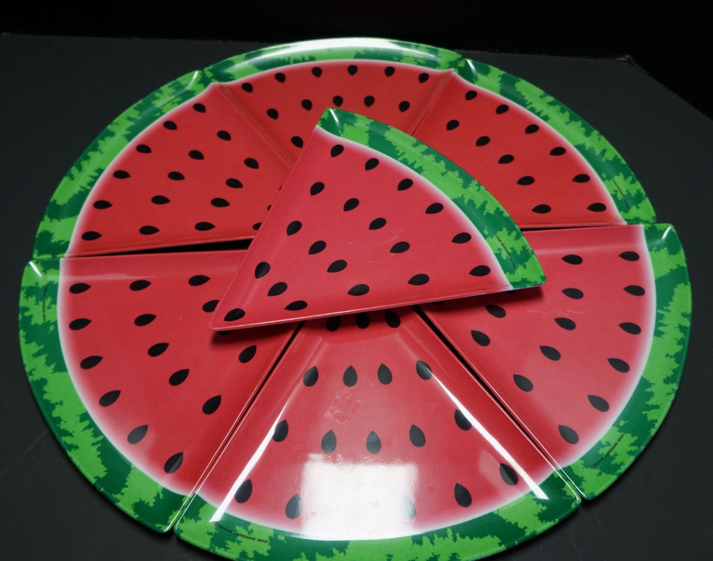 Creative Expressions Watermelon Melamine Plates Set of 7 Taiwan