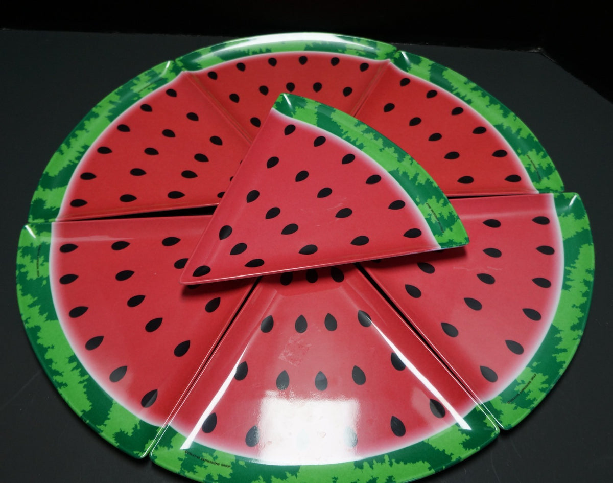 Creative Expressions Watermelon Melamine Plates Set of 7 Taiwan