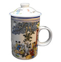 Chinese Porcelain Ladies Tree Tea Infuser Mug Lid 3 Pieces Yu Tai