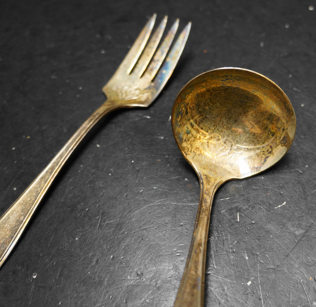 Lady Doris Silverplate Gravy Ladle Medium Cold Fork Pair