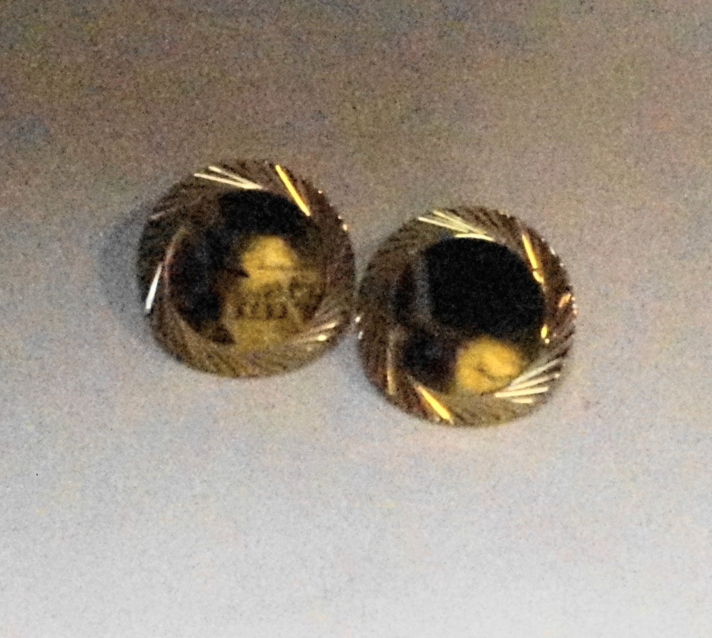 Monet Gold Tone Disc Swirl Edge Clip Earrings